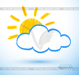 Sun and cloud - vector clipart