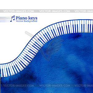 Piano keys watercolor background - vector clipart
