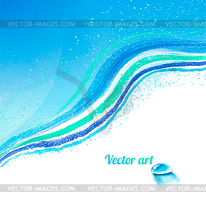 Background with water drop - vector image