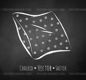 Chalkboard drawing of pillow - vector clipart