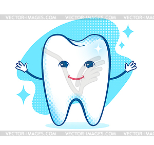 Healthy happy tooth character - vector clipart