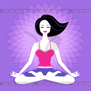 Young woman. Meditation - vector image