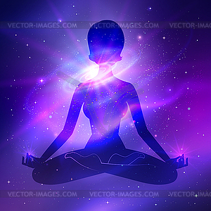 Outer space. Meditation - vector image