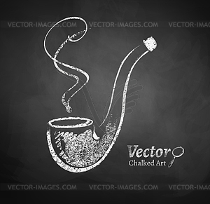 Chalkboard drawing of smoking pipe - vector clipart