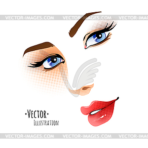 Female face - vector image