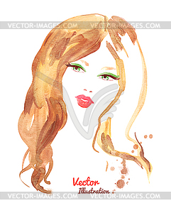 Female portrait - vector clipart