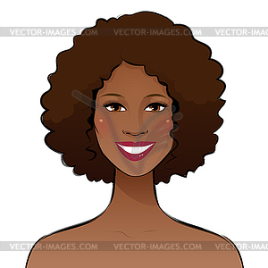 Smiling young woman - color vector clipart