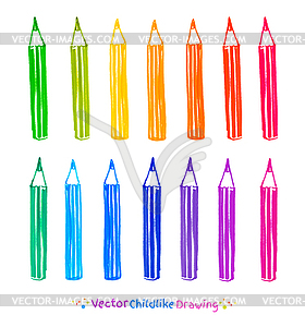 Colorful set of pencils - vector clipart