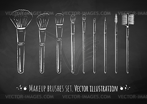 Makeup brushes kit - vector clipart