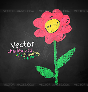 Childlike drawing of flower - royalty-free vector clipart