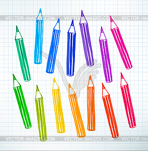 Felt pen drawing of pencils - vector clipart