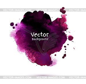 Watercolor dark vinous stain with smudges - vector clipart