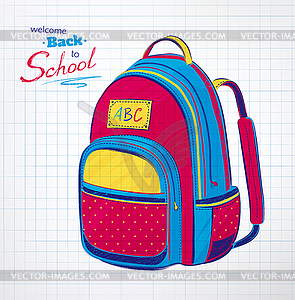Школьный рюкзак - векторное графическое изображение