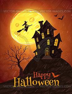 Halloween postcard - vector image