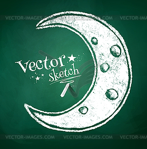 Chalk drawing of crescent - vector clipart / vector image