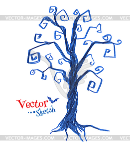 Spooky tree - vector clip art