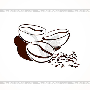 Шаблон Кофе в зернах - клипарт в формате EPS