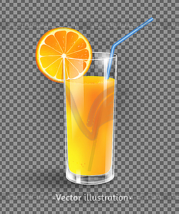 Glass of orange juice - vector EPS clipart