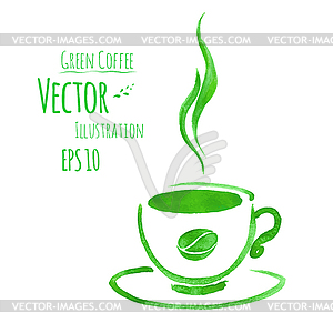 Cup of green coffee - vector clip art