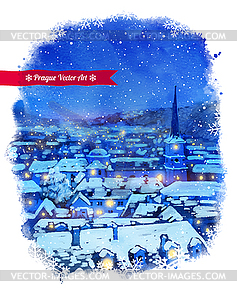 Зима в Праге - стоковый клипарт