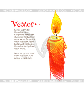 Burning candle - vector image