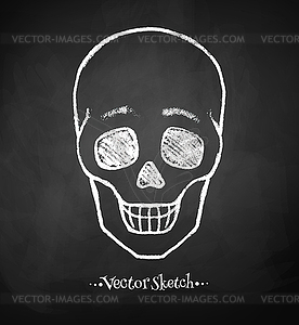 Chalkboard drawing of skull - vector clipart