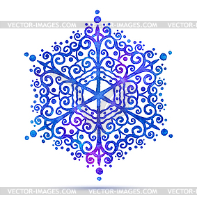 Watercolor snowflake - stock vector clipart