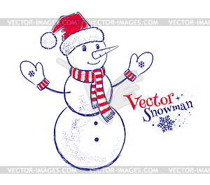 Cute snowman - vector clip art