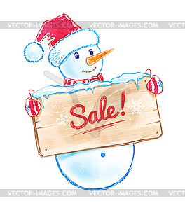 Cute snowman - vector image
