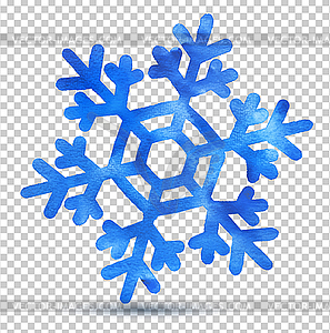 Watercolor snowflake - vector clip art