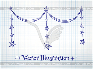 Гирлянда со звездами - изображение в векторе