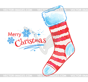 Christmas sock - vector clip art