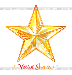 Золотая звезда - изображение в векторном формате