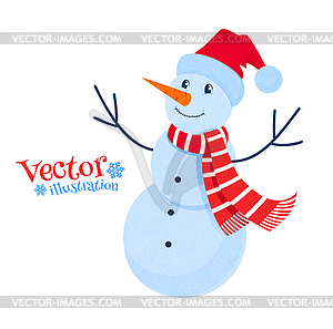 Cute snowman - vector image