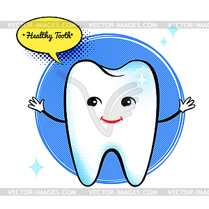 Healthy tooth character - vector image