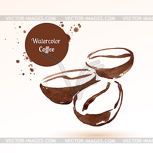 Coffee beans - color vector clipart