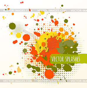 Inky colorful splashes - vector clipart