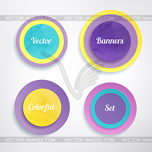 Vintage colorful banners set - vector image