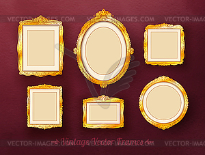 Vintage frames set - vector clipart