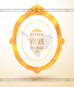 Oval vintage frame - color vector clipart