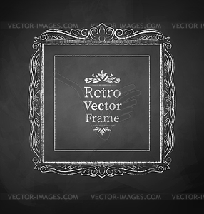 Chalked vintage baroque frame - vector clip art