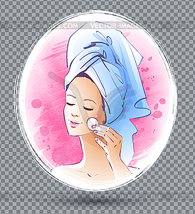 Girl. Skin care - vector image