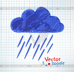 Pouring rain and cloud - vector image