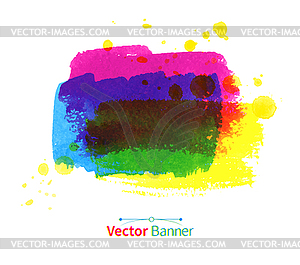 Watercolor banner - color vector clipart