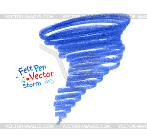 Детский рисунок урагана - векторное графическое изображение