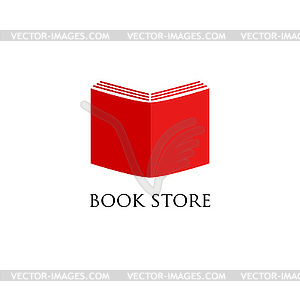 Book store or library logo sign - vector clip art