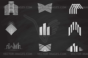 Set of abstract construction & technology logo - vector image