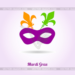 Mardi gras mask. card invitation design - vector EPS clipart