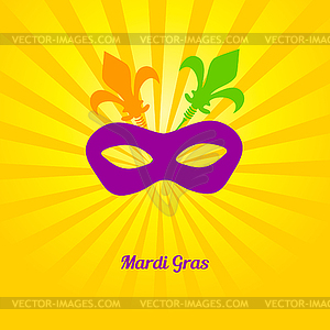 Mardi gras mask. card invitation design - vector clipart