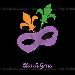 Mardi gras mask. card invitation design - vector image